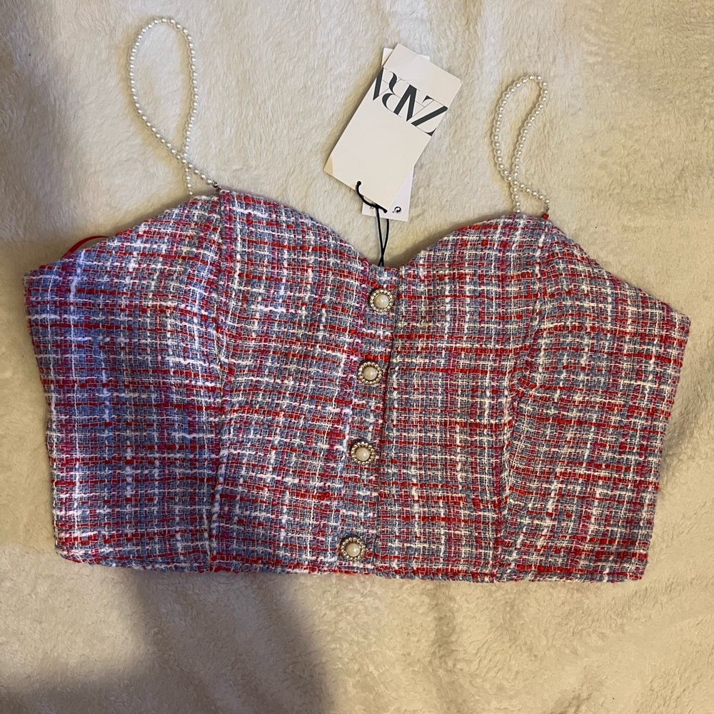 ZARA Tweed Crop - L